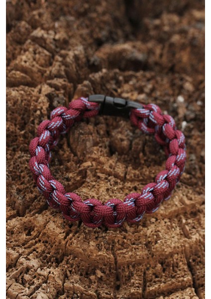 Bordo Mavi Paracord Bileklik