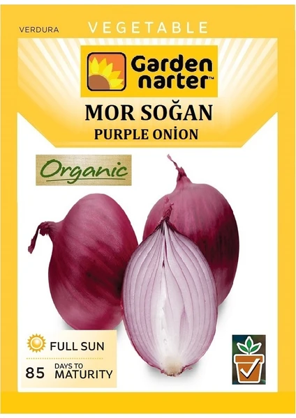 Garden Narter Mor Kışlık Soğan Tohumu Doğal Organik Soğan Tohumu Pakette 5 gr 1250 Adet Tohum