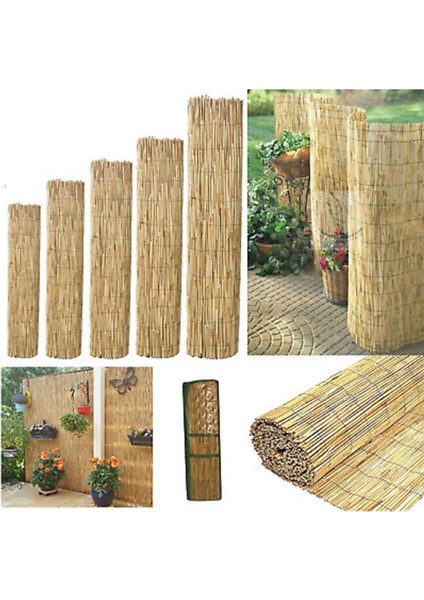 Kamış Çit Bambu Hasır Yükseklik 1,5 M En 5 M Doğal Kamış Gölgelik 1,5x5 Metre