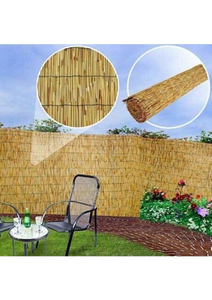 Kamış Çit Bambu Hasır Yükseklik 1 Metre En 5 Metre Doğal Kamış Gölgelik 1x5 Metre