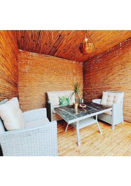 Kamış Çit Bambu Hasır Yükseklik 1 Metre En 5 Metre Doğal Kamış Gölgelik 1x5 Metre