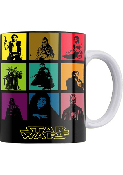 Star Wars Baskılı Çift Taraflı Baskılı %100 Porselen Kupa