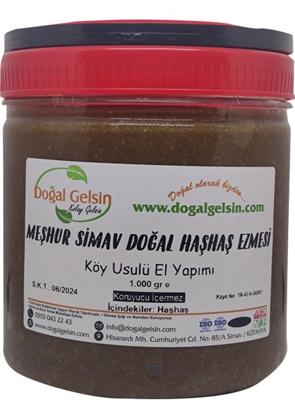 Doğal Gelsin Kolay Gelsin Meşhur Simav Haşhaş Ezmesi - 1.000 gr