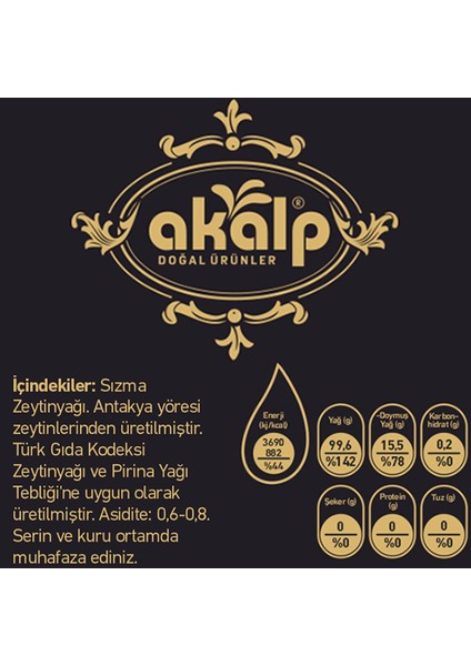 Akalp Çiftliği Sızma Zeytinyağı 500 ml