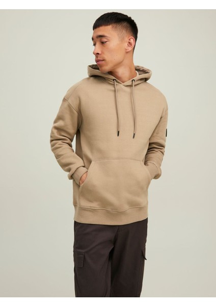 Logo Etiket Detaylı Düz Renk Sweatshirt-Classic