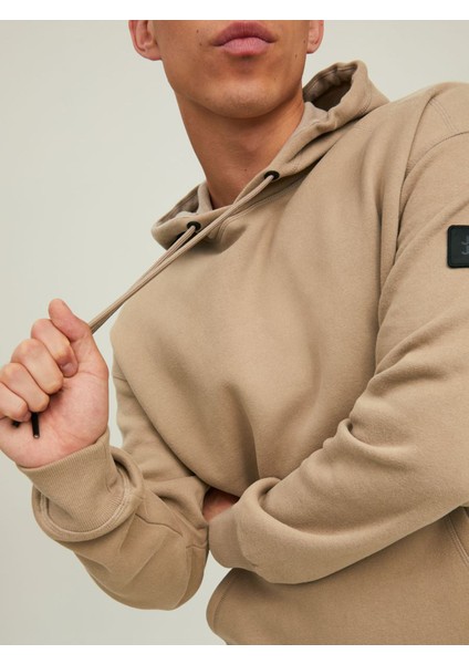 Logo Etiket Detaylı Düz Renk Sweatshirt-Classic