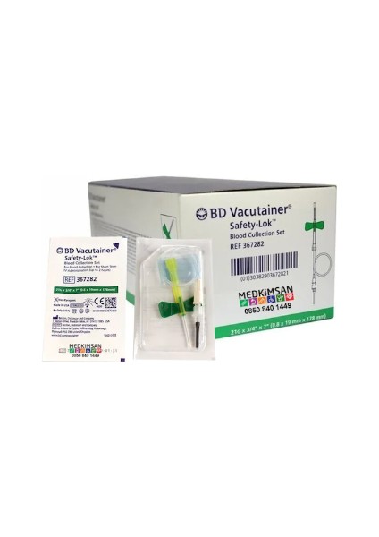 Kelebek Set Mavi Vacutainer Blood Collection Set 23 gr x 3/4 x 7 0.6 x 19 mm x 178 mm 50'li