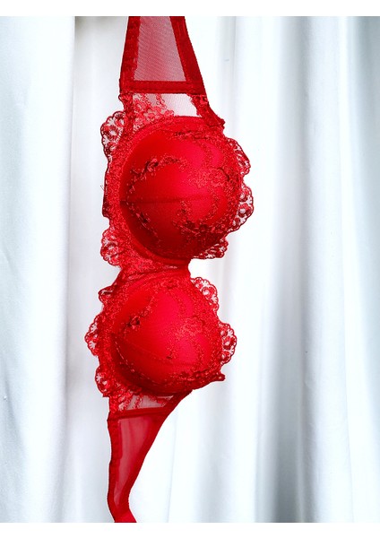 Kırmızı Destekli Sütyen Takım