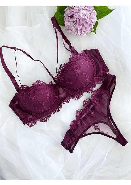Mor Destekli Sütyen Takım