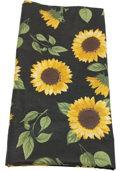 120X50 cm Pamuklu Astarlık Kumaş Ayçiçek Desen