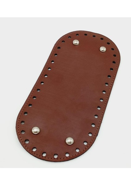 Suni Deri Bordo Renk 25X12 cm Oval Çanta Tabanı (Gümüş Aparatlı)