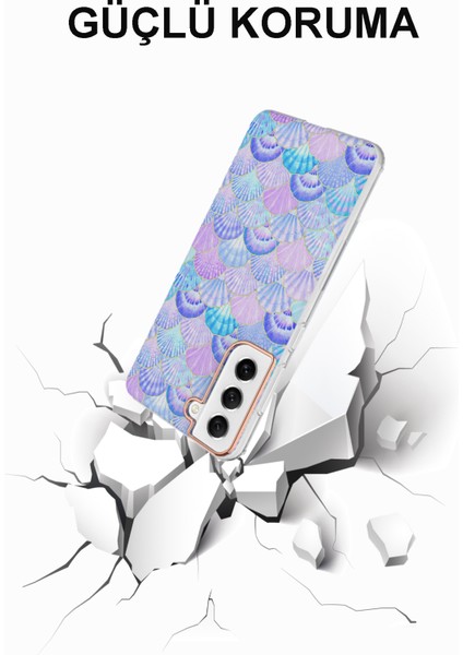 Samsung Galaxy A32 4g Kapak Deniz Kabuğu Desenli Parlak Silikon Kılıf - Lila modelleri
