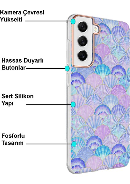 Samsung Galaxy A13 4g Kapak Palık Pullu Desenli Parlak Silikon Kılıf - Mavi fiyatları