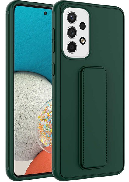 Samsung Galaxy A32 4g Kapak Qstand Silikon Kılıf - Koyu Yeşil