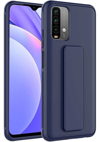 Xiaomi Redmi Note 10 Kapak Qstand Silikon Kılıf - Lacivert