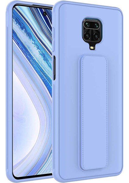 Xiaomi Redmi Note 9 Pro Kapak Qstand Silikon Kılıf - Lila