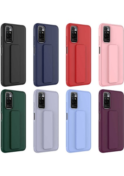 Xiaomi Redmi Note 11S Global Kapak Qstand Silikon Kılıf - Kırmızı