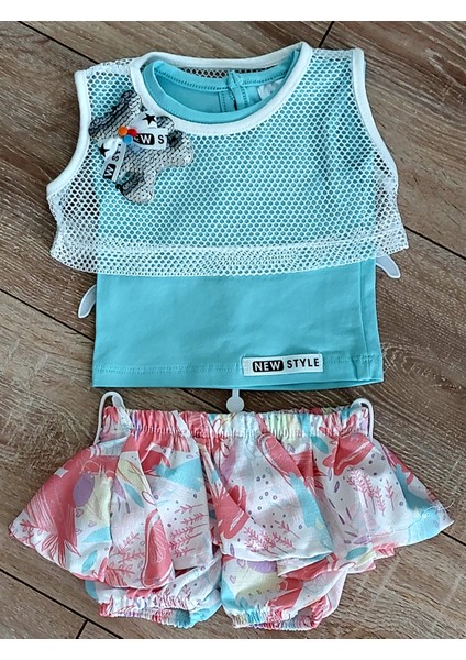 Ayıcıklı File Takım Harem Şort Etek Model Alt Üst Takım