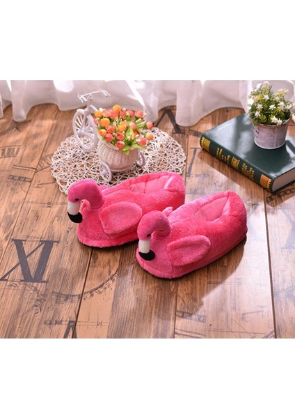 Güzel 3D Flamingo Sıcak Terlik Ayak Isıtıcı Pamuk Peluş - Pembe (Yurt Dışından)