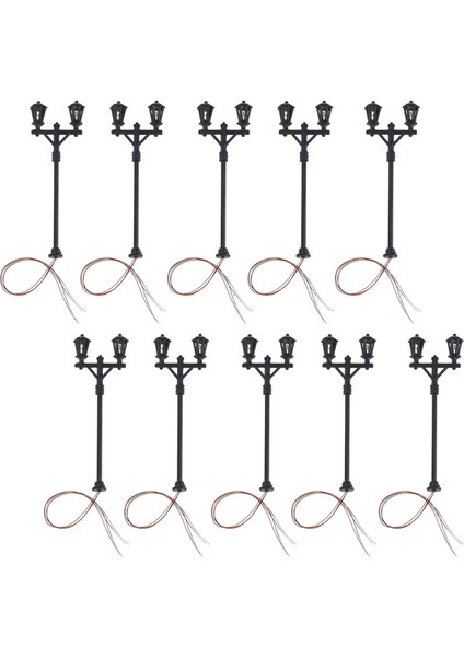 10PCS Model Demiryolu Lambası Bahçe Sokağı Işığı 1: 100 Ölçekli Park LED Işıklar Yukarı (Yurt Dışından) fiyatları