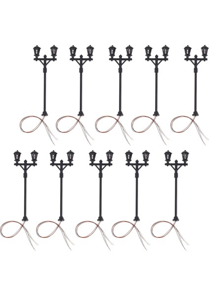 10PCS Model Demiryolu Lambası Bahçe Sokağı Işığı 1: 100 Ölçekli Park LED Işıklar Yukarı (Yurt Dışından) modelleri