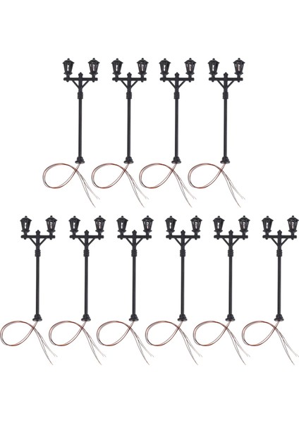 10PCS Model Demiryolu Lambası Bahçe Sokağı Işığı 1: 100 Ölçekli Park LED Işıklar Yukarı (Yurt Dışından) fırsatları