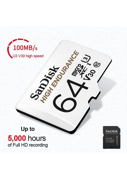 64GB U3 Sürüş Kaydedici Monitörler Yüksek Hızlı Sd Kart Cep Telefonu Tf Kart Hafıza Kartı - Beyaz (Yurt Dışından) fiyatları