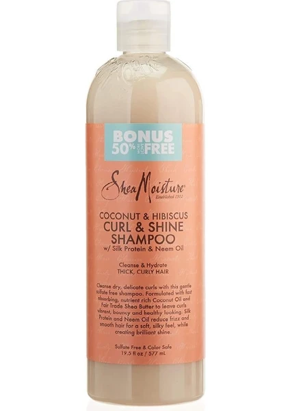 Shea Moisture Coconut & Hibiscus Bukle Kontrolü Ve Parlaklık Şampuanı 577ml