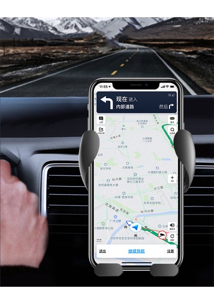 Araba Desteği Navigasyon Braketi Karikatür Hava Çıkışı Snap-In Braketi Yerçekimi Araç Telefonu Braketi (Yurt Dışından)