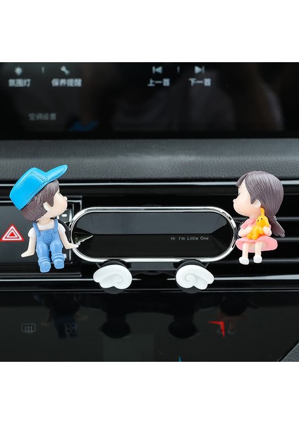 Araba Cep Telefonu Braketi Hava Çıkışı Araba Desteği Navigasyon Sabit Geçmeli Tip Sevimli Çift Cep Telefonu Braketi (Yurt Dışından)