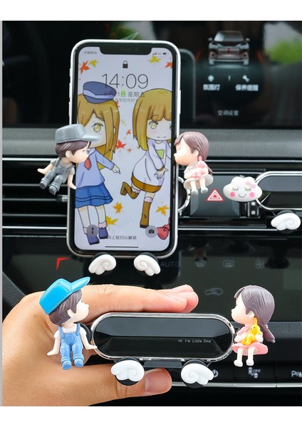 Araba Cep Telefonu Braketi Hava Çıkışı Araba Desteği Navigasyon Sabit Geçmeli Tip Sevimli Çift Cep Telefonu Braketi (Yurt Dışından) fiyatları