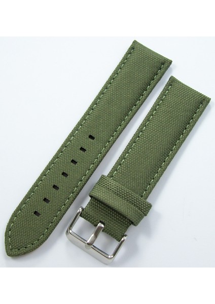 Bizon Haki Yeşil Kumaş Saat Kordonu 22MM Dokuma Spor Perlon Kayış