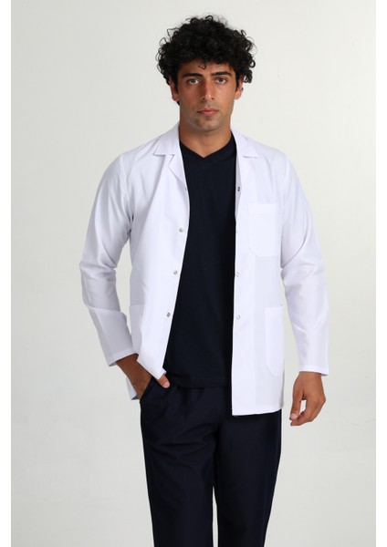 Ceket Boy Erkek Gömlek Yaka Doktor Hemşire Öğretmen Önlüğü (Bhz-8401)