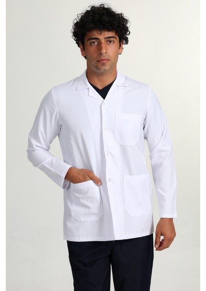 Ceket Boy Erkek Gömlek Yaka Doktor Hemşire Öğretmen Önlüğü (Bhz-8401)
