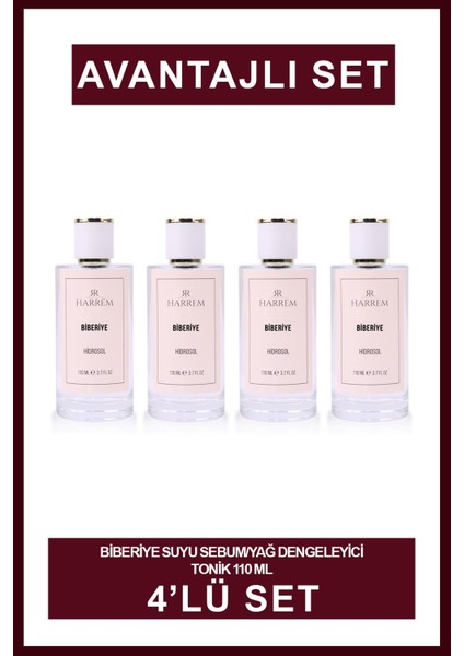 Biberiye Suyu Sebum/yağ Dengeleyici Tonik 110 ml 4'lü Set