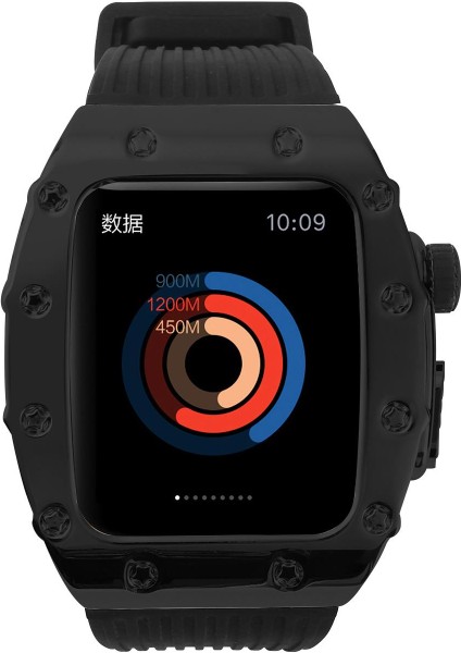 Apple Watch 6 44 mm Uyumlu Modifikasyon Kiti Hublot Tasarım Paslanmaz Çelik Kasa & Silikon Kordon fiyatları