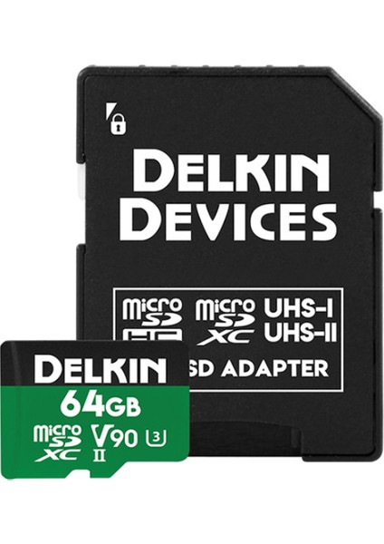 Delkin Devices 64GB Power Uhs-Iı (V90) Microsdxc Hafıza Kartı