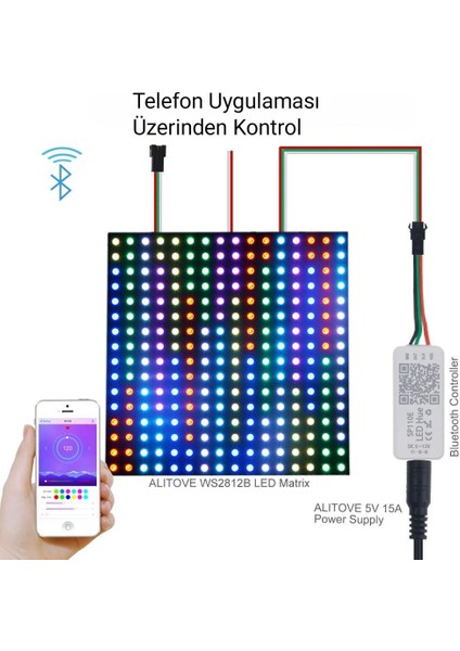 Magic LED Kumandası - Adreslenebilir Şerit LED Uygulama Üzerinden Kontrol Cihazı - SP110E