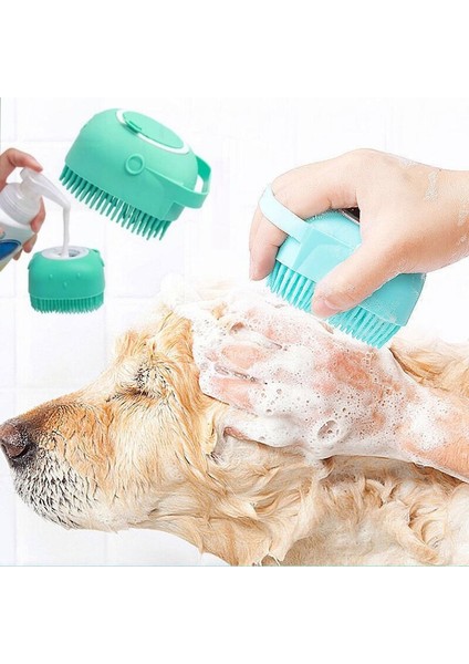 Pet Kedi Köpek Yıkama Pratik Fırçası Şampuan Hazneli Kolay Banyo Aksesuarı