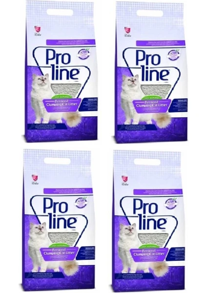 Pro Line Lavanta Kokulu Bentonit Kedi Kumu 5 Lt 4 Adet