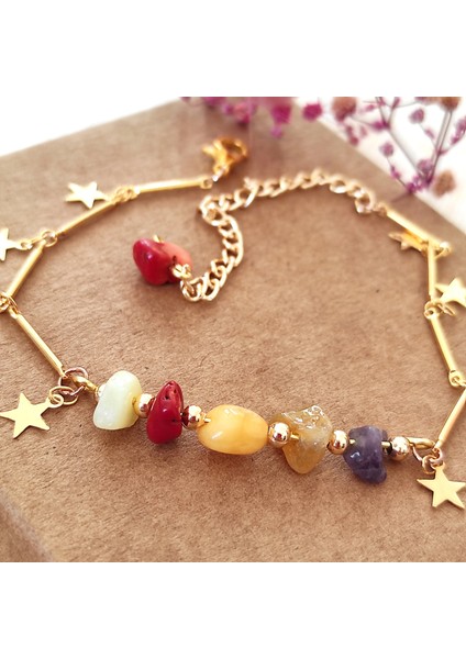 Tasarım Oğlak Burcu Ayarlanabilir Doğal Taş Gold Halhal fiyatları