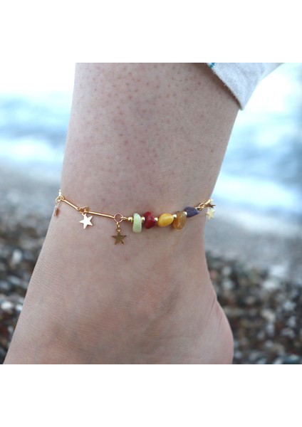 Tasarım Oğlak Burcu Ayarlanabilir Doğal Taş Gold Halhal modelleri