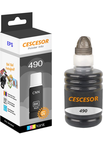Canon 490 Siyah Muadil Mürekkep - 140 ml - Cescesor
