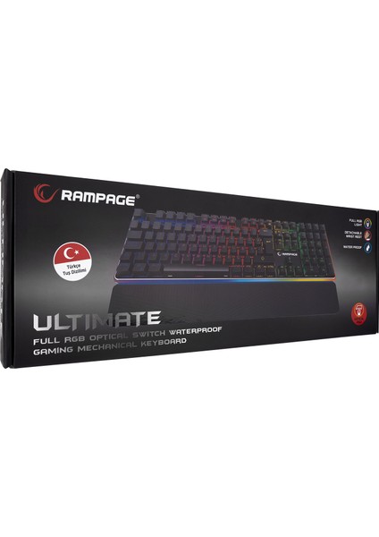 KB-R96 ULTIMATE Optical Switch Full RGB ve Metal Gövdeli Su Geçirmez Mekanik Gaming Oyuncu Klavyesi