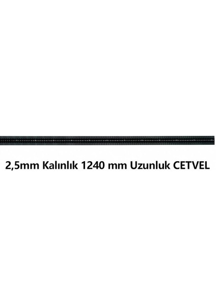 1240 mm (1 Metre 24CM Cetvel 2,5mm Kalınlık Siyah Kesim Için Ideal Kaliteli Çelik