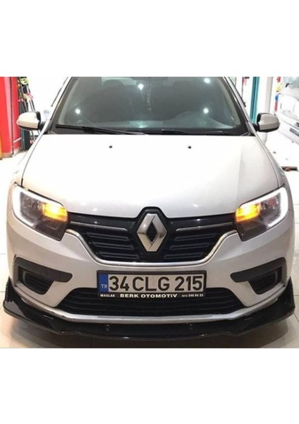 Renault Symbol 2013 ve Üzeri Esnek Ayarlanabilir 3 Parça Kanatlı Piano Black Ön Lip modelleri