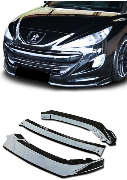 Oto h.i.t. Peugeot Rcz Esnek Ayarlanabilir 3 Parça Kanatlı  Piano Black Ön Lip