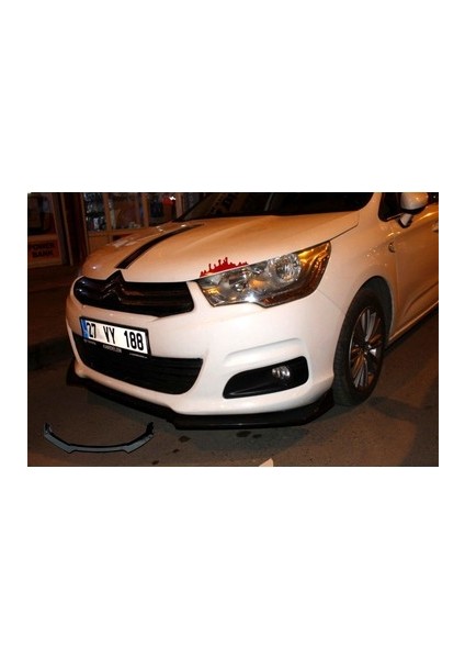 Citroen C4 2011-2017 Esnek Ayarlanabilir 3 Parça Kanatlı Piano Black Ön Lip modelleri