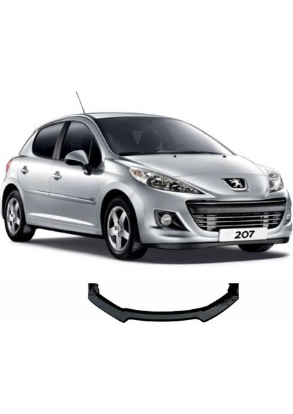 Peugeot 207 Esnek Ayarlanabilir 3 Parça Kanatlı Piano Black Ön Lip modelleri