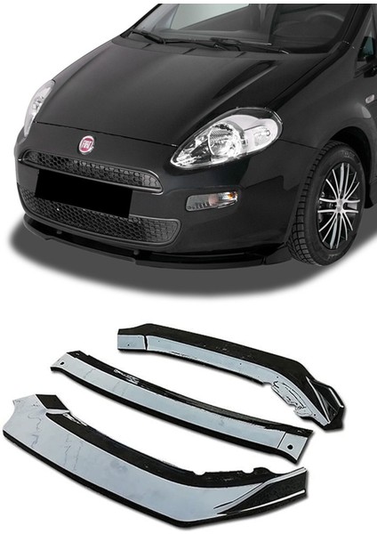 Fiat Punto Esnek Ayarlanabilir 3 Parça Kanatlı Piano Black Ön Lip modelleri